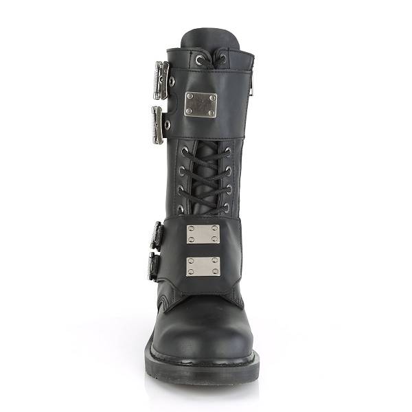 Demonia Men's Bolt-345 Mid Calf Combat Boots - Black Vegan Leather D8230-94US Clearance
